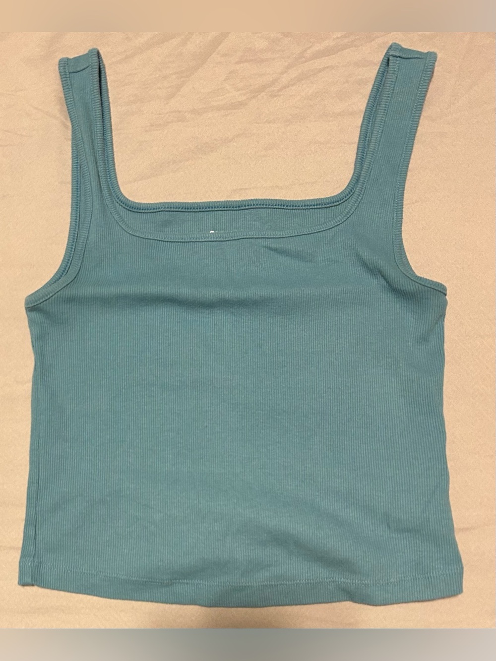 Old Navy Ribbed Square-Neck Tank Top - Teal- size s/m